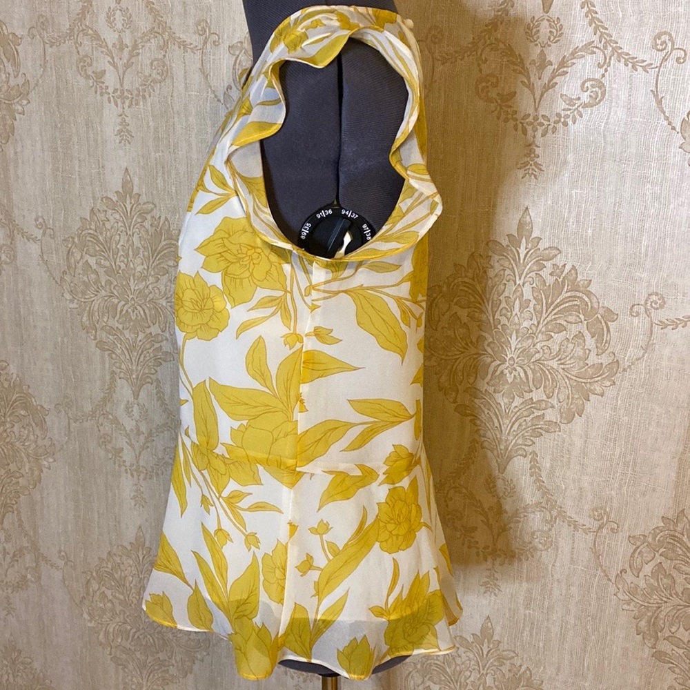 Cabi Sunrise Floral Flutter Blouse XS - Picture 7 of 9